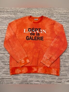 Lanvin x Gallery Dept Die Dye Crew Pullover Men’s XXL Sweatshirt Orange Rare
